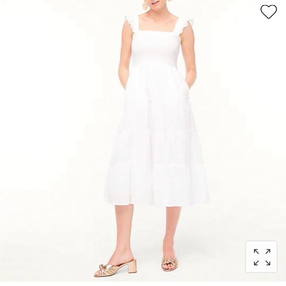 Smocked tiered midi dress
